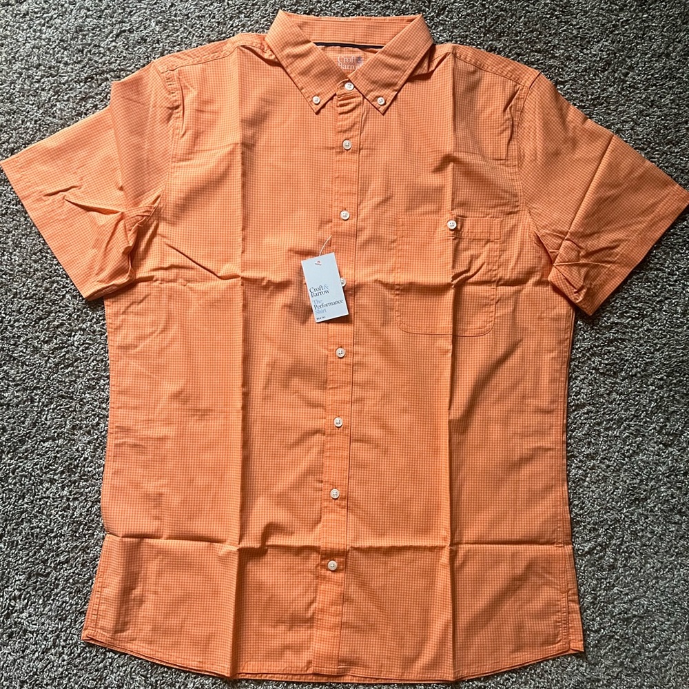 BRAND NEW Croft & Barrow Orange Button up Dress Shirt Size Tall XL
